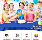 Exquisite 12-Pack Premium Plastic 84-Inch Round Tablecloth - Dark Blue