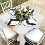 Fitable 6 Pack White Square Tablecloths - 70 x 70 Inches - Stain Resistant and Reusable Table Clothes, Polyester Fabric Table Covers for Dining, Card Tables, Coffee Tables