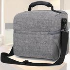 FlowFly Double Layer Cooler Insulated Lunch Bag Adult Lunch Box Large Tote Bag for Men, Women, With Adjustable Strap,Front Pocket and Dual Large Mesh Side Pockets