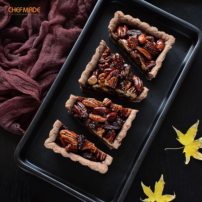 CHEFMADE Tart Pan, 7 Inch Non-Stick Quice Pan with Removable Loose Bottom for Oven Bake(Champagne Gold)