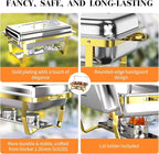 Chafing Dishes for Buffet，4PK Food Warmers for Parties, Buffet Servers and Warmers,Semi Gold Chafing Dish Buffet Set, Elegant Catering Supplies Buffet Display Set
