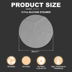 uxcell 15pcs Silicone Steamer Liners, 11" Bamboo Steamer Liner Non-Stick Silicone Air Fryer Steamer Liners for Buns Dumplings Pastry Baking White