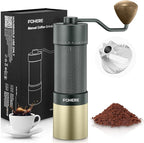 FOHERE Manual Coffee Grinder Capacity 30g with CNC Stainless Steel Conical Burr, Adjustable Coarseness for Espresso, Drip Coffee, and French Press, Portable Hand Grinder