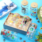 6 Pcs Autism Mom Gifts Tumbler 16 oz Autism Awareness Glass Cups with Lids and Straws Can Shape Autistic Iced Coffee Cup for Autistic Mom Teacher