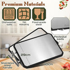 Titanium Cutting Board – 16x11” Stainless Steel Chopping Board, Medical-Grade, Dishwasher Safe, for Vegetables & Meat