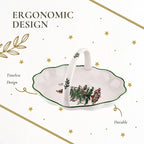 Spode Christmas Tree Oval Breadbasket, 10 Inch Handled Bowl for Fruit, Bread, Cookies - Fine Earthenware Gift, Festive Tabletop Holiday Serveware & Seasonal Decor, Dishwasher Safe Tableware