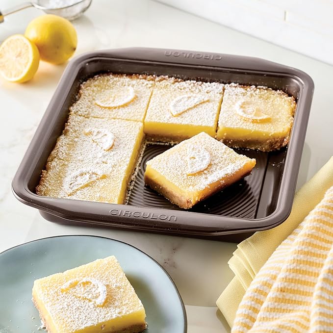 Circulon Nonstick Bakeware Nonstick Baking Pan / Nonstick Cake Pan, Square - 9 Inch, Brown, Chocolate