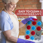 Boxiki Kitchen 12 Cup Mini Muffin Pan with Silicone Muffin Liners. Professional Cupcake Pan for Baking Muffin Mold, Mini Muffin Tin Non-Stick Steel Bakeware