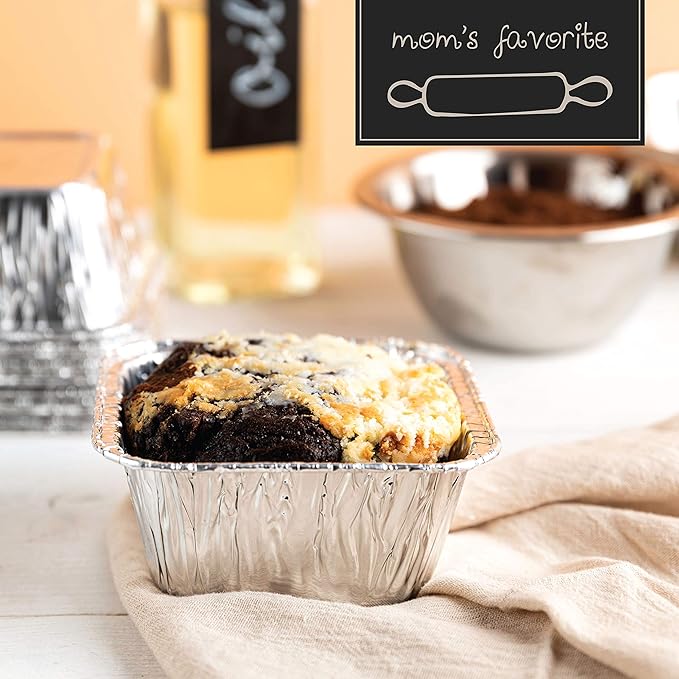 PLASTICPRO Disposable 4.25'' X 4.25 X 2'' Inch Square Aluminum Tin Foil Baking Pans Bakeware - Cookware Perfect for Baking Cakes,Brownies,Bread, Meatloaf, Lasagna, Pack of 50