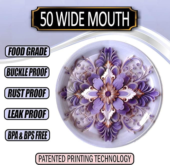 Supa Ant Thickest Canning Lids Wide Mouth (50 Pcs.) Food Grade Tin Can Lids for Canned Food - Buckle Proof & Rust Proof Lid for Canning Kit for Wide Mouth Mason Jars (Ceramic) Canning Supplies