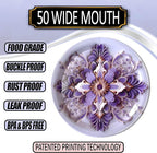 Supa Ant Thickest Canning Lids Wide Mouth (50 Pcs.) Food Grade Tin Can Lids for Canned Food - Buckle Proof & Rust Proof Lid for Canning Kit for Wide Mouth Mason Jars (Ceramic) Canning Supplies