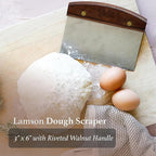 Lamson 3" x 6" Dough (Bench) Scraper with Walnut Handle