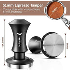 51mm Espresso Tamper, Premium Barista Coffee Tamper with 20lb/30lbs Replacement Springs & 100% Stainless Steel Ripple Base, Constant 30lb, Compatible with Delonghi Espresso Coffee Machine