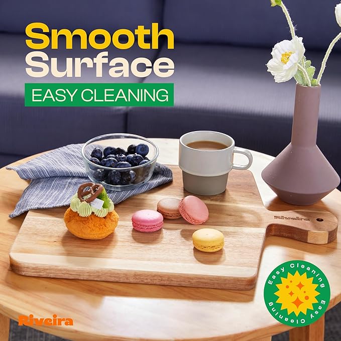 Riveira Acacia Wood Cutting Board – Gourmet Acacia Grandeur: 17 x 13 Wooden Cutting Board – Natural Wooden Cutting Boards For Kitchen Decorative – Innovative Juice Grooves Acacia Wooden Chopping Board