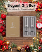 TOMEEM Upgraded Larger Capacity Electric Salt and Pepper Grinder Set Rechargeable with LED lights, Stainless Steel Automatic Pepper and Salt Grinder Refillable with 5 Adjustable Coarseness Gray