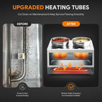 WILPREP Commercial Food Warmer with Two 7.4 QT Inserts, 1500W Countertop Electric Steam Table, 86-185°F Adjustable Temp Control & Over-Temp Protection, Stainless Steel