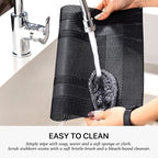 LEXMORE Placemats Set of 8 Vinyl/Plastic Woven Place Mats for Kitchen Table Indoor/Outdoor Washable Placemat Wipeable Dining Table Mats(Black Cube)