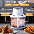 X&E 6-in-1 Glass Air Fryer,5QT Large Capacity, Up to 400°F High Heat,Food-Grade Borosilicate Glass,Easy-Clean Nonstick Basket, Smart Timer & Presets,Healthier, Less Oil Cooking