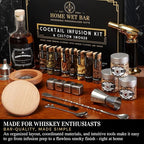 24 pc Whiskey Smoker & Cocktail Infusion Kit with Torch | Ultimate Whiskey Making Set | Smoker Top, Infusion Bottle, 8 Botanicals, Stones & Wood Chips