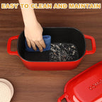 3.6QT Oval Enameled Cast Iron Dutch Oven, Sourdough Bread Baking Pan with Lid