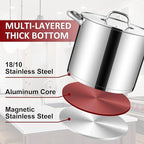 Herogo 12-Quart 18/10 Stainless Steel Stock Pot with Lid, Large Heavy Duty Soup Pot Compatible with Electric, Gas, Induction and Various Cooktops, Dishwasher Safe