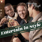 Mixology & Craft Bartender Kit: 10-Piece Cocktail Shaker Set with Dark Bamboo Stand | Complete at Home Bar Set with Bar Accessories | Great Housewarming Gift | Leak-Proof Design (Silver)