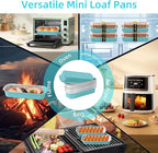 Mini Loaf Pans with Lids and Spoons Sealing Sticker,30 Pcs 6.8oz Cake Pans for Baking Disposable Aluminum Foil Red cake pan (30 Pcs Blue)