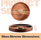 4 Pcs Margarita Salt Rimmer Set Glass Rimmer with Lid Home Bar Accessories Plate for Sugar Drinks Cocktails Bartender Tool Kit Party Restaurant, 5.9" Diameter (Acacia Wood)