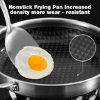 8-10-12 Inch Non Stick Frying Pans, NonStick Stainless Steel Pan Set, Tri-Ply Skillets and Pan Set, Induction Cooker Compatible, Cool-Touch Handle, Dishwasher and Oven Safe