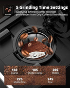 AIRMSEN Grind & Brew Coffee Maker with Grinder - Single Serve Machine Compatible with K-Cup Pods & Ground Coffee, 1000W Fast 6-14oz Brewer, Descaling Alert, Touchscreen & 50oz Removable Tank
