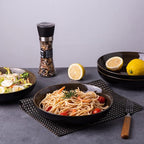 LERATIO Pasta Bowls,Ceramic 38oz Pasta Bowls,9.0" Reactive Glaze Pasta Bowl Set of 4,Microwave & Dishwasher,Oven Safe,Large Wide Serving Bowls for Salad, Dessert, Pizza,Scratch Resistant-Chestnut