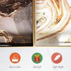 Black Marbling Decorative Tray with Handles, Morden Plastic Rectangular Serving Tray for Coffee Table Bathroom, Ottoman, Home Decor, 15.7"* 10.2"* 1.38"