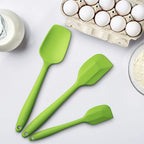 Silicone Spatula 3-piece Set, Ergonomic Handle High Heat-Resistant Spatulas, Non-stick Rubber Spatulas with Stainless Steel Core, Green