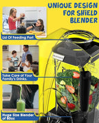 CRANDDI Quiet Commercial Blender with Soundproof Shield, 2200 Watt Professional Blenders for Kitchen with 80oz Pitcher and Self-Cleaning, High-Speed Blenders K90 Grey