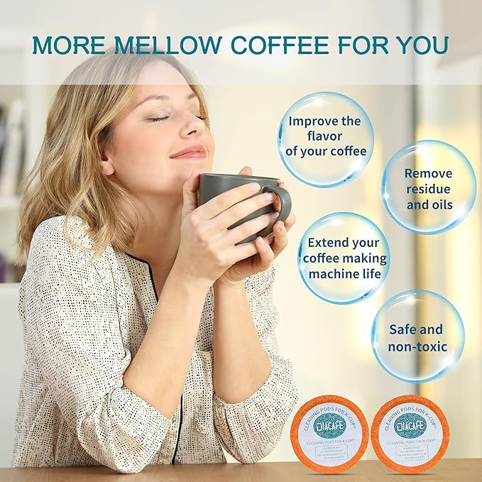 Fit for Keurig Cleaning Pods 10 Pack Descaler for Keurig Coffee Machines 1.0 & 2.0, K cup Cleaning Pods, K cup Cleaner Descaler Coffee Stain Remover