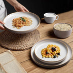 Ceramic Dinner Plates Set of 6,8.5 Inch Reactive Glaze Light Weight Porcelain Salad Plates,Modern Dinnerware Dish Set for Kitchen, Microwave, Dishwasher Safe, Scratch Resistant,Vanilla Grey