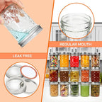 Mason Jars 8 oz with Lids&Bands 12Pack, Small Canning Jars 8 oz - Glass Jars with Lids for Oats/Jelly/Jams/Crafts/Candles