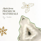 Spode Christmas Tree Chip and Dip Tree-Shaped Dish - 13-Inch Porcelain Holiday Serveware for Appetizers, Chips - Festive Ceramic Tableware - Dishwasher, Microwave, Freezer Safe