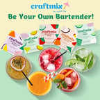 Craftmix Skinny Margarita Cocktail Mixers - Makes 12 Drinks - Zero Sugar, Zero Net Carbs, Zero Calories Mocktail Drink Mixers - Real Fruit - Vegan, Non-GMO, Dairy Free, Gluten Free
