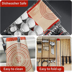Non Stick Silicone Pastry Mat, Dough Mat for Rolling, Food-grade Reusable Baking Mat Fondant Mat Nonslip Kitchen Mat for Counter Oven Mat for Making Cookies Macarons Bread Pizza