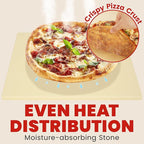 GOOD GAIN Pizza Stone for Oven Grill - Cordierite Baking Stone for Bread, Pies | 15'' x 12'' Rectangular Oven Stones for Cooking | Indoor,Outdoor | Durable, Heat Shock Resistant (Beige)