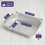 MATANA 9x13 Aluminum Pans Foil Trays (25 Pack) Disposable Baking Tin Foil Pan, Half Size Deep Steam Table Pan, Aluminum Tray, Great for Oven Roasting, Chafing, Heating, Serving Food, Parties