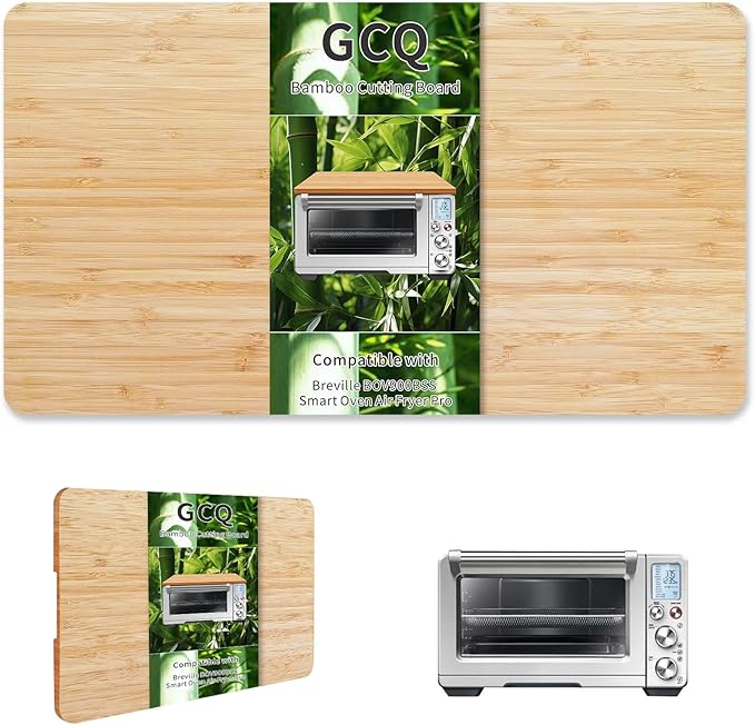 GCQ Bamboo Cutting Board for Breville BOV900BSS Smart Oven Air Fryer Pro Countertop Convection Oven, 18× 9.5 inches Toaster Oven Smart Oven Accessories With Heat Resistant Non-Slip Feet