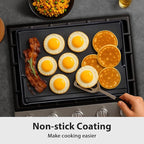 Utheer Nonstick Reversible Aluminum Ceramic Griddle 16.3" x 13", 50% Lighter 2-in-1 Flat & Ribbed Grill Griddle, Warp-Resistant, PFAS-Free,100% Recyclable Stovetop Griddle for Gas,Charcoal,Outdoor BBQ