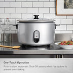 Panasonic Commercial Rice Cooker, 208V Extra-Large Capacity 80-Cup (Cooked), 40-Cup (Uncooked) with One-Touch Operation - SR-GA721L - Silver