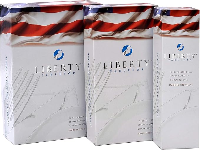 Liberty Tabletop Annapolis 63 Piece Flatware Set Service for 12 Includes 3pc Service Set MADE IN USA