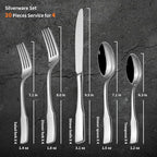 Alata Kate 20-Piece Silverware Set Stainless Steel Flatware Set,Service for 4,Mirror Polished Cutlery Set,Dishwasher Safe