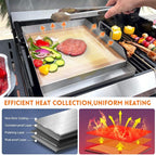 GGC 16" x 12.5" Flat Top Griddle Plate for Gas Grills, Stainless Steel Universal Griddle for Gas Stoves and Camping Stoves, Nonstick Cooking Griddle for Charcoal, Tailgating, Parties