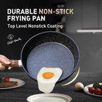 MAISON ARTS Pots and Pans Set Non Stick, 12 Piece Black Granite Kitchen Cookware Induction Compatible, Pot and Pan Sets for Cooking Nonstick