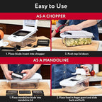 Fullstar Mandoline Slicer for Kitchen - Vegetable Chopper, Onion Potato Food Veggie Fruit Slicer and Cutter with Container, Kitchen Gadgets & Accessories, Home Essentials (All in 1, White)